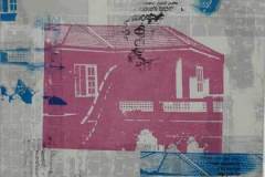 Indiskt hus-lila 40x40 cm